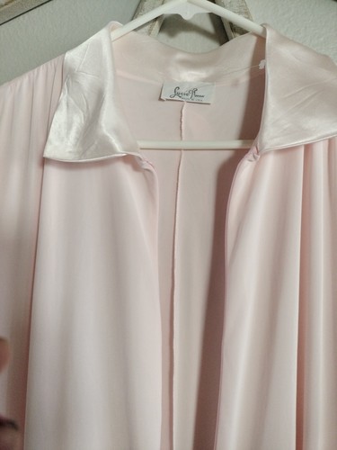 Vintage Claire Sandra by Lucie Ann Robe Women Medium Zippered Front Pink Tie - Picture 3 of 6