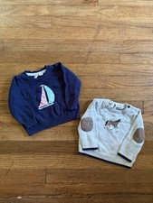 Janie Jack Lot Of 2 Sweaters Boat Horse 6-12 Month