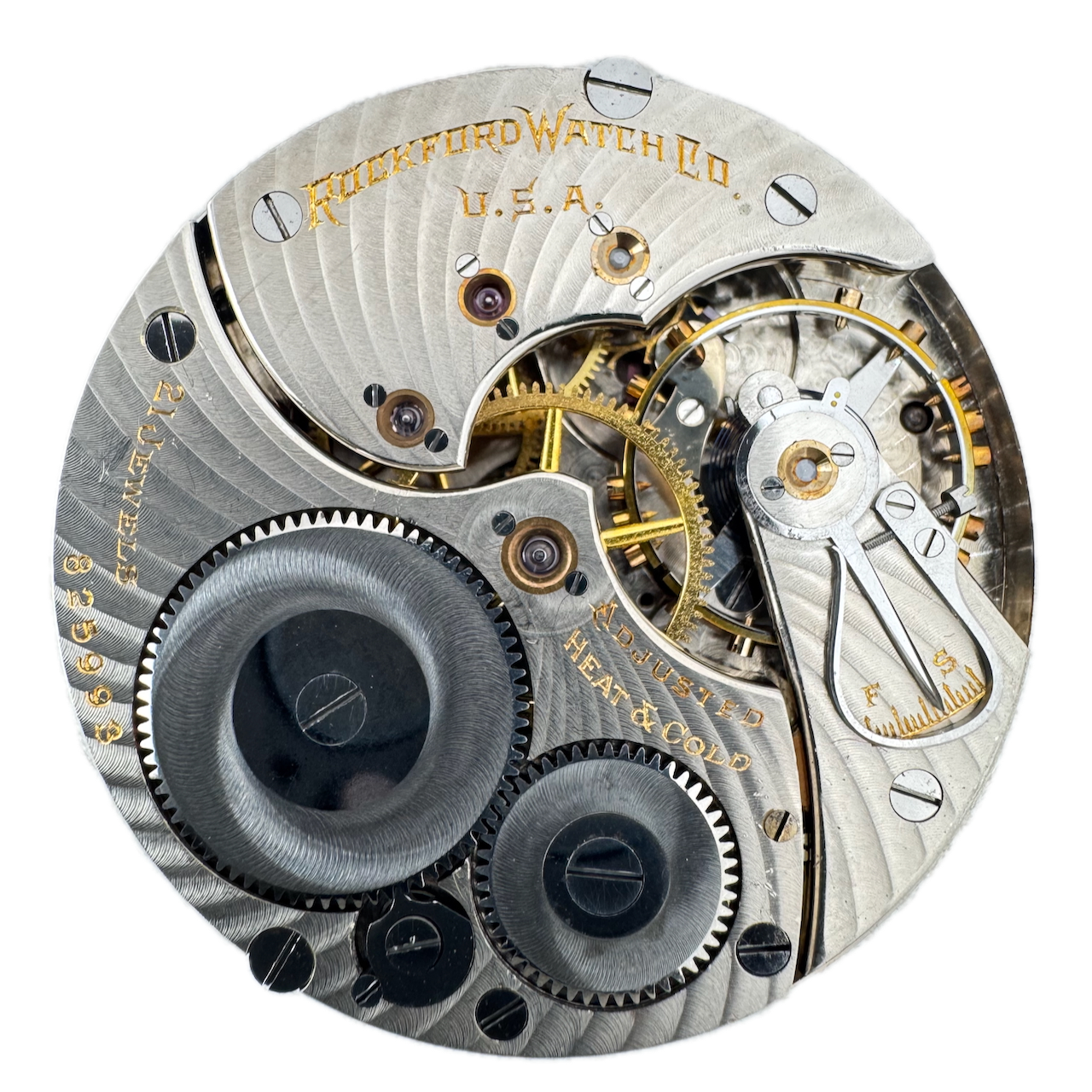 Antique 16s 1910 Rockford 21 Jewel Mechanical Pocket Watch Movement 645 USA