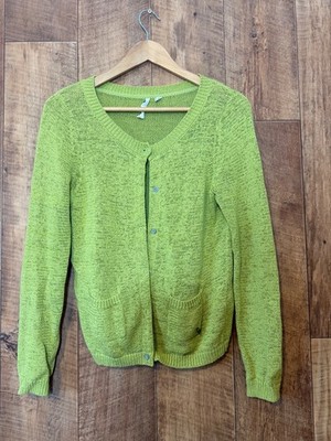 White Stuff Strickjacke limettengrün UK 12 leichter Strick Frühling Cottagecore