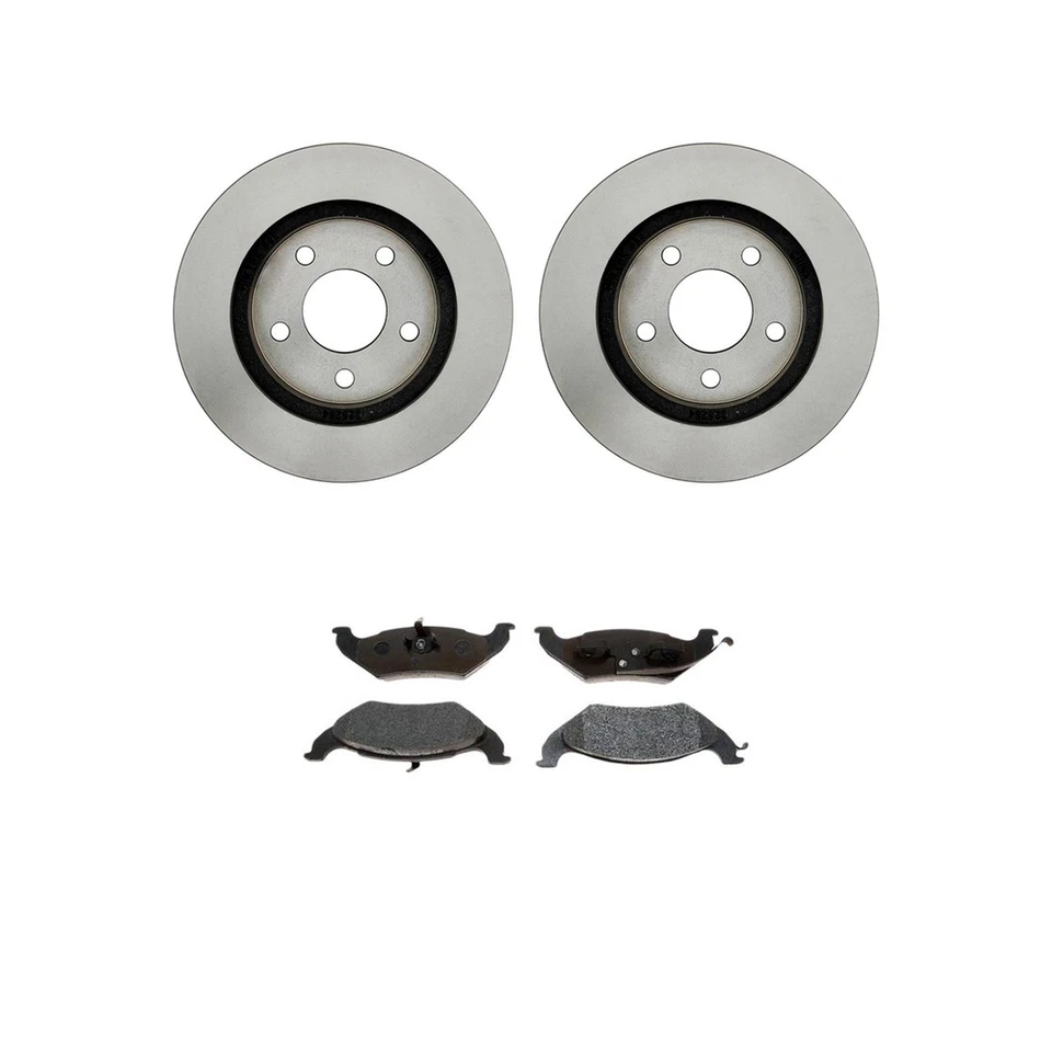 Rotores de freno traseros y pastillas de freno metálicas y herrajes para Lincoln Town Car 1990 Foto 2 de 4