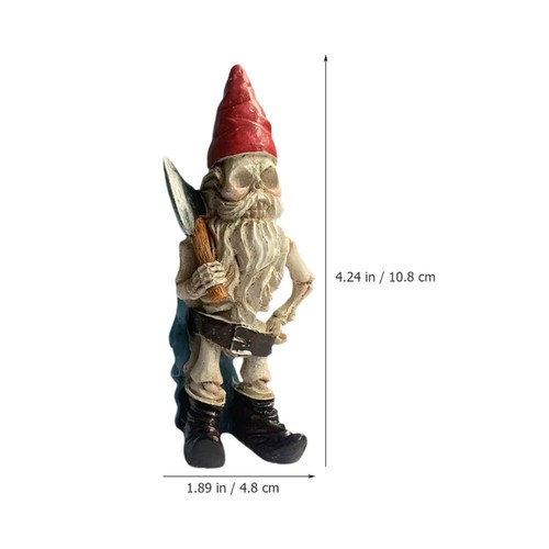 2pcs Creepy Resin Garden Gnome Halloween Skeleton Statues Decorative - Bild 15 von 20
