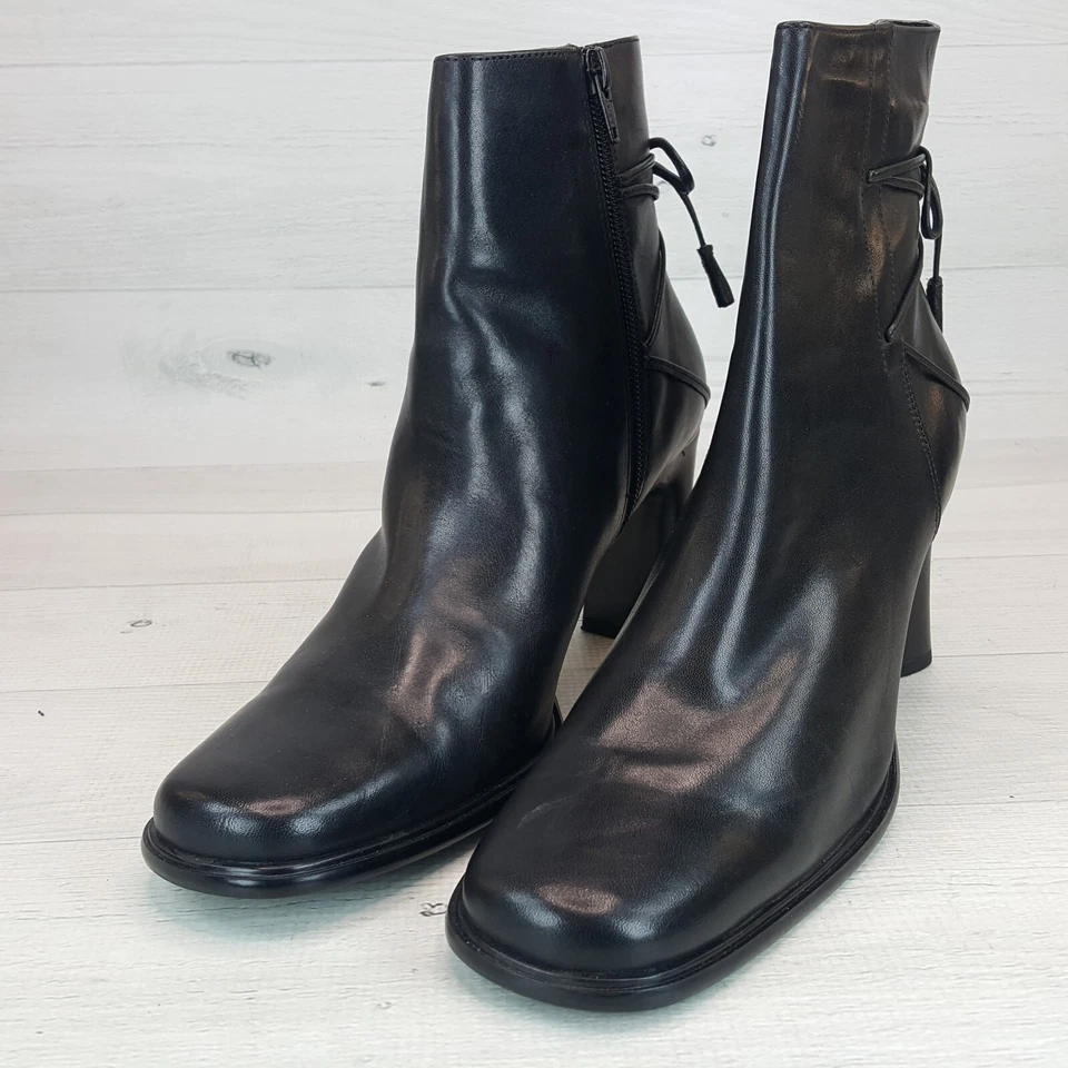 Apostrophe Rudi Mujer 9.5 Cuero Negro Cremallera Botín Tacones con Arcos NUEVO 88406 Foto 3 de 4