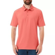 Men's Shirt S Short Sleeve Wicking Stretch Performance Polo Shirt Coral S