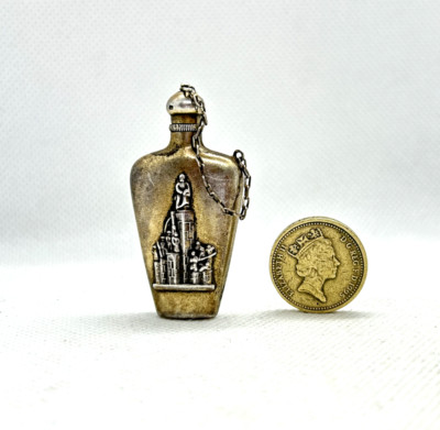 Vintage Sowjetisch Russisch UdSSR Sterlingsilber 875 Mini Flakon Flachmann für Parfüm