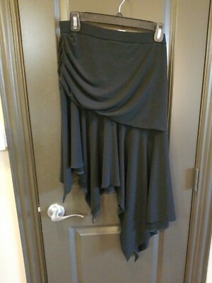 Zdenka Arko Black Asymmetrical Latin Skirt. Zipper on right side. NWOT.