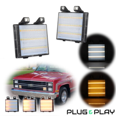 Dynamic Turn Signal Side Corner Marker LED Light Pair for Chevy GMC Pickup Truck