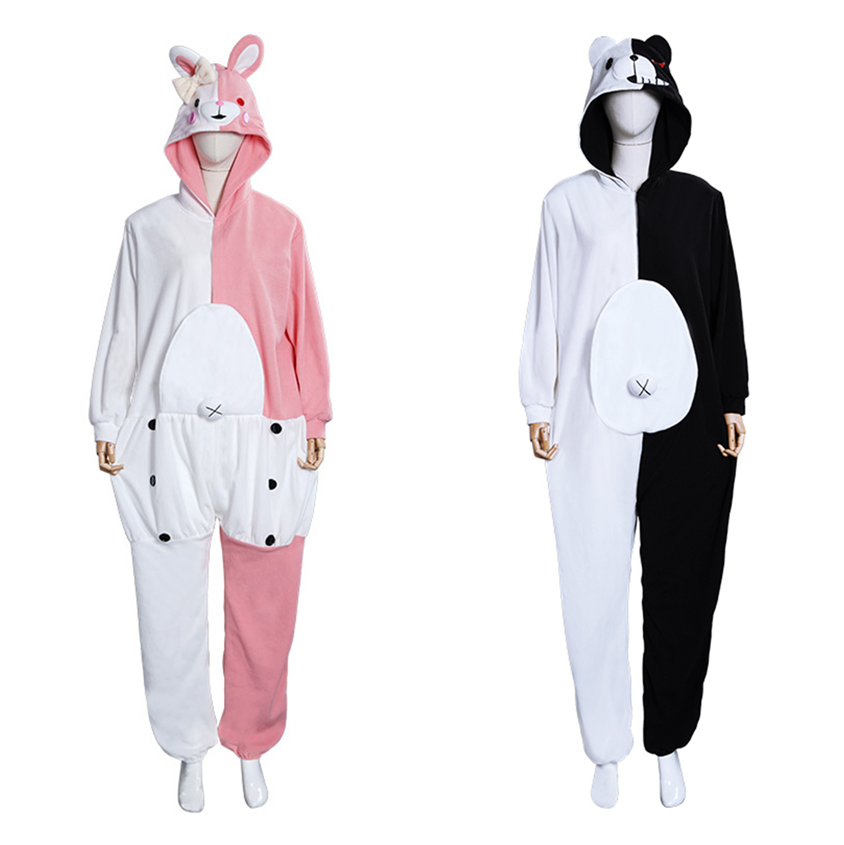 Dangan Ronpa Monokuma and Monomi Pajamas Cosplay Costume Jumpsuit Sleepwear