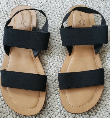 Target Womens Universal Thread Black Elastic Strap Sandals Size 6.5 | eBay
