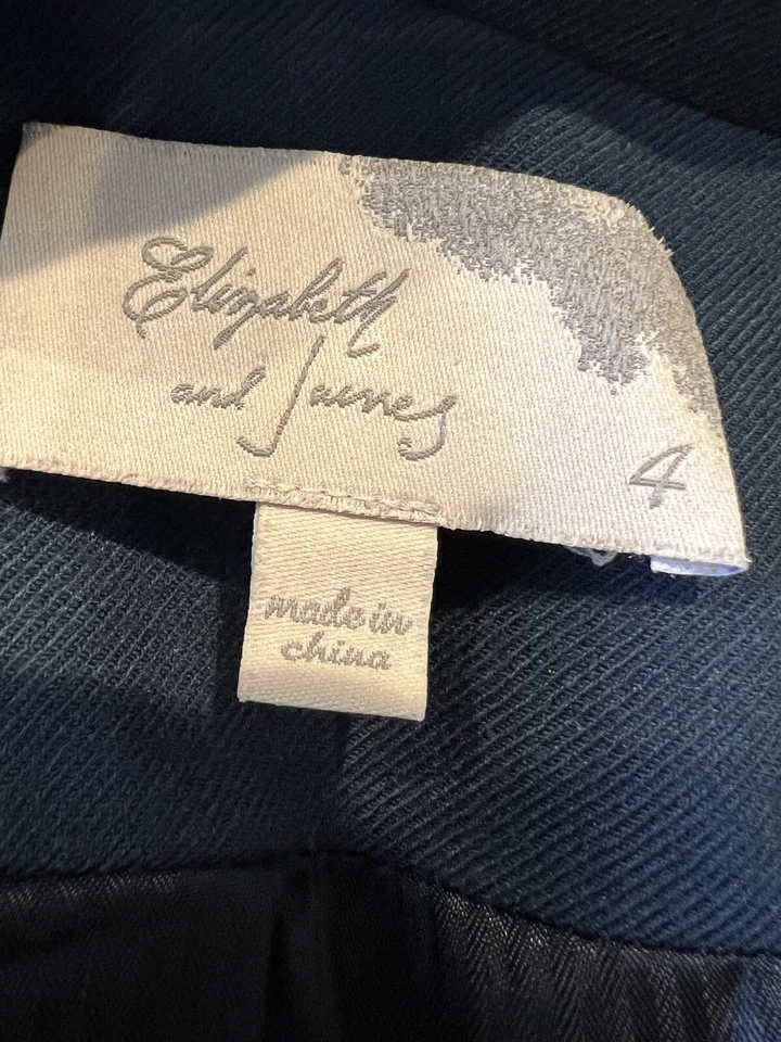 Блейзер шерстяной укороченный Elizabeth & James Teal Black Buffalo Check размер 4 - Изображение 4 из 4