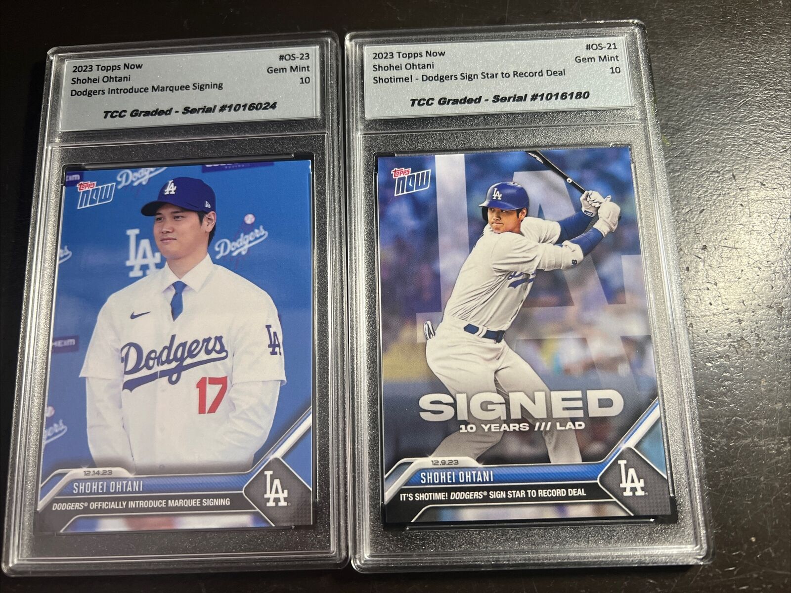 2023 Topps Now Shohei Ohtani Los Angeles Dodgers Lot Of 2 TCC Graded Gem Mint 10