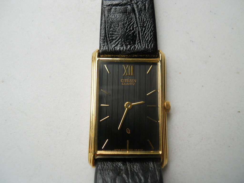 ★レア逆輸入★Citizen Quartz Black Belt Ladies Watch Citizen women's black leather,quartz,battery & Analog dress