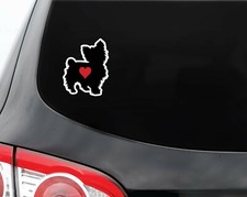 I love Heart Yorkie Dog Decal Sticker -Car Window Laptop