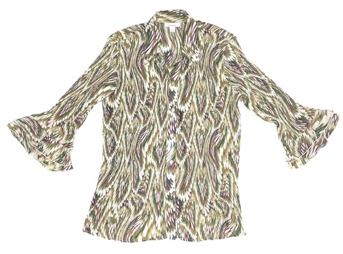 Dressbarn Women’s Size 2X Ribbed Stretch Flared Sleeve Button Career Blouse EUC - Bild 5 von 10