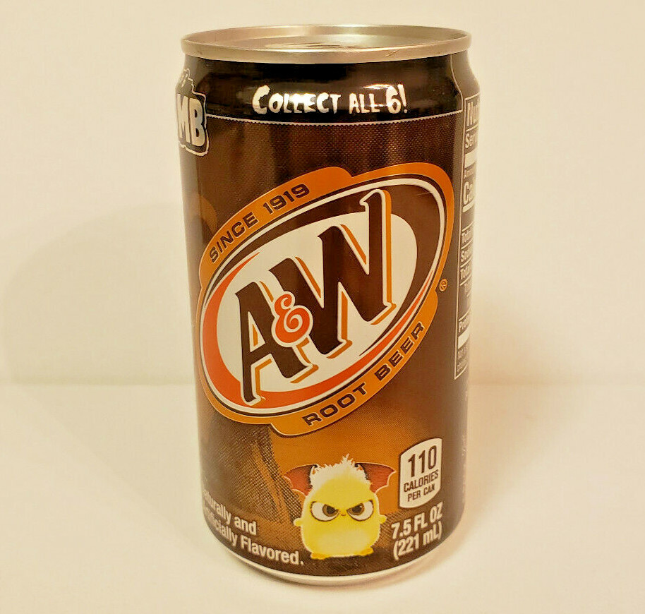A&W Empty 7.5 Fl Oz Root Beer Can 2019 Angry Birds 2 Movie Bomb 2 of 6 - Picture 3 of 5