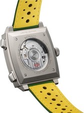 Tag Heuer Monaco CAW218E Green Strap Silver Dial Titanium 39mm Men's Watch 3
