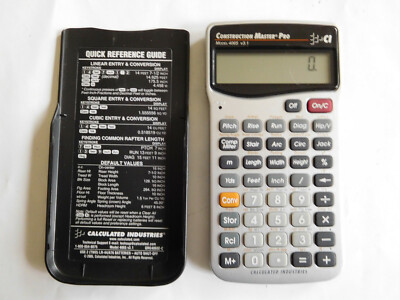 Calculated Industries Construction Master Pro Calculator Model 4065 v3.1 & Cover