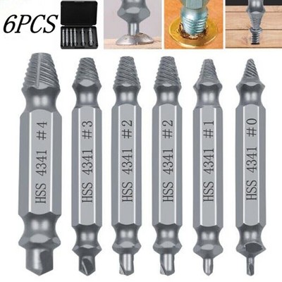 Practical and Durable Screw Extractor Kit 6Pcs Tool Set for Broken Screws