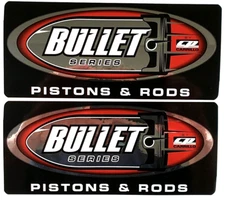 Bullet Pistons Racing Decal Stickers Nascar NHRA Street Outlaw NMCA (2 pc) PB437