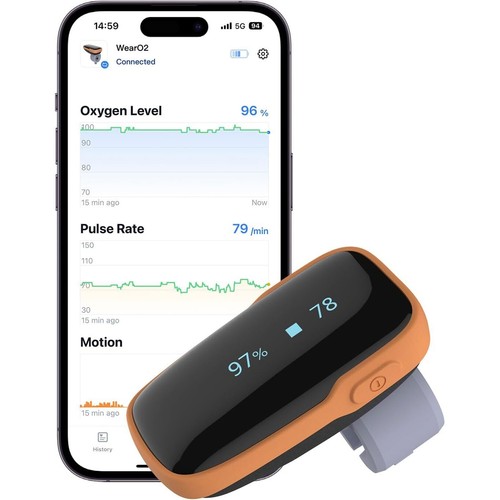 Vibeat Wearable Pulse Oximeter - WearO2 Bluetooth Oxygen Meter ...