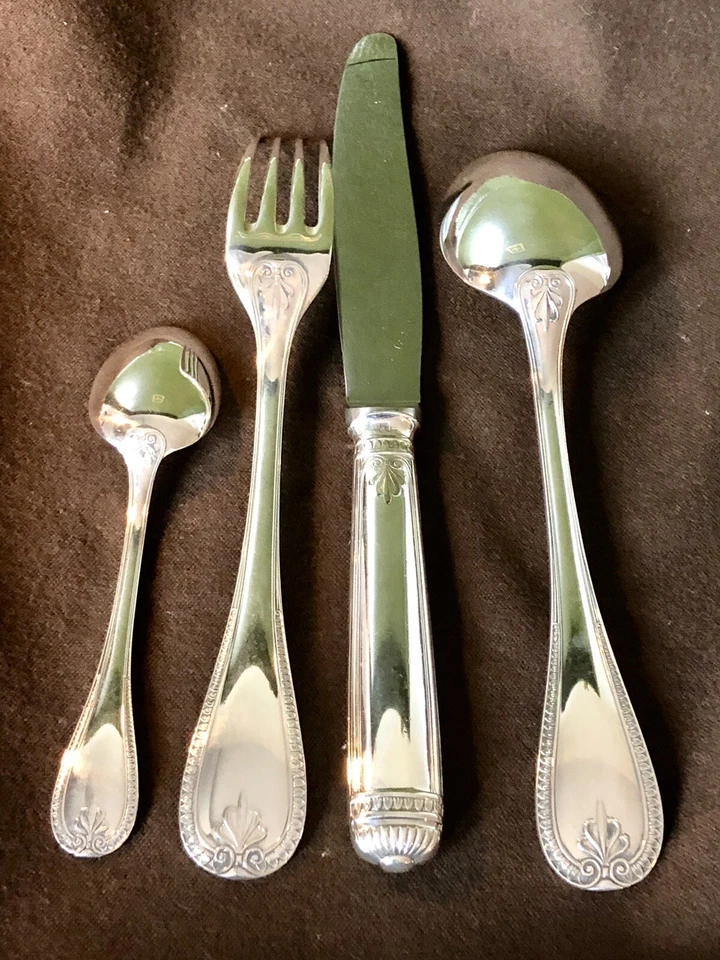 CHRISTOFLE MALMAISON SILVERPLATED FLATWARE SET 49 PCS FOR 12 PEOPLE “EXCELLENT” - Image 3 of 4