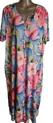 2* CW Classics 1X Floral Poly, 3/4 Zip House Dresses | eBay