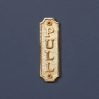 Vintage Victorian Brass Style PUSH PULL Door Sign Cast Iron Period Plaque Metal