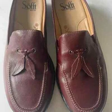 New Sofft Burgundy Leather Loafers, Size 6