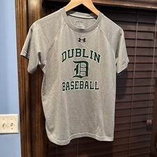 Under Armour Youth XL Gray T-Shirt Dublin Baseball SS Crew Neck Heatgear Loose