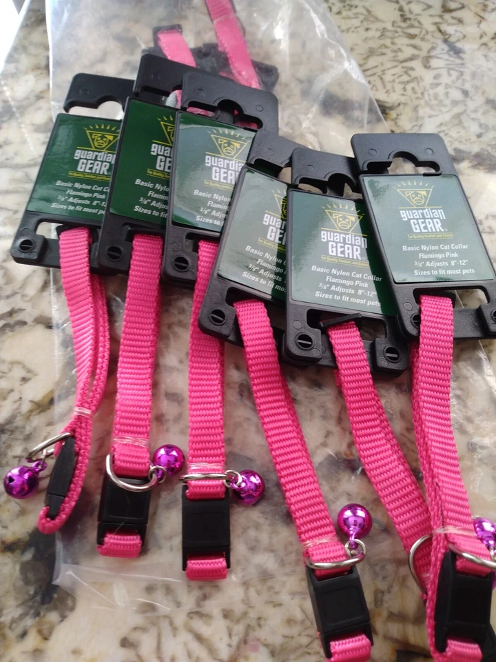 Guardian Gear Breakaway 尼龙猫项圈 8-12 英寸火烈鸟粉色 — 第 2/3 张图片