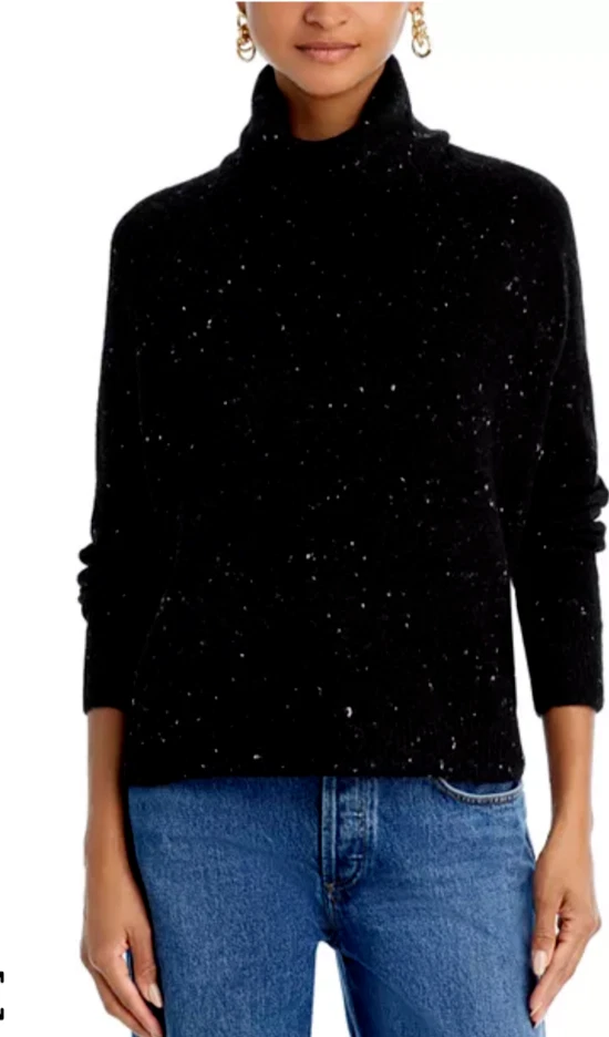 C от BLOOMINGDALE'S черно-белый кашемир водолазка пуловер свитер размер S - Изображение 2 из 4