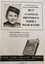 PHILIP MORRIS Ad 1942 Cigarettes Print Ad Vintage 