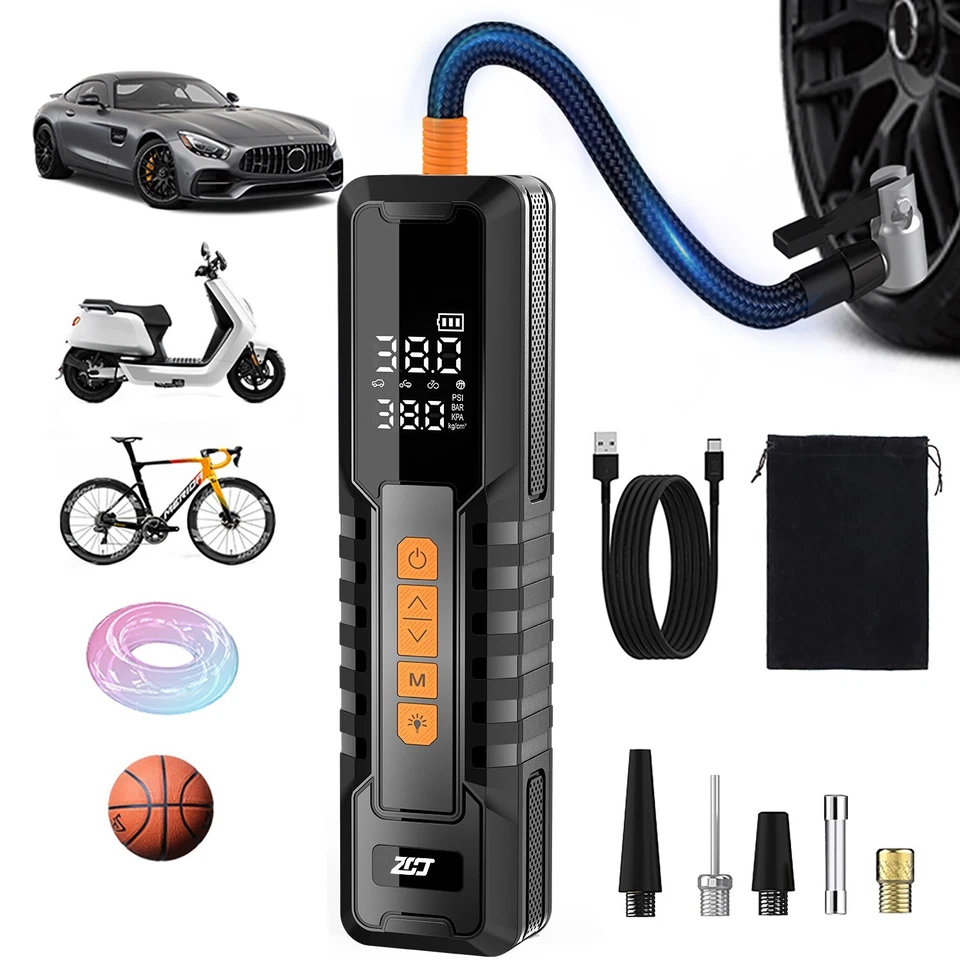 Car Tyre Inflator, Air Compressor, Electric Air Pump for Bike, Motorcycle, Ball