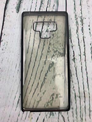 Case Fits Note 9 Clear Metallic Black Shockproof Bumper Hard PC Back