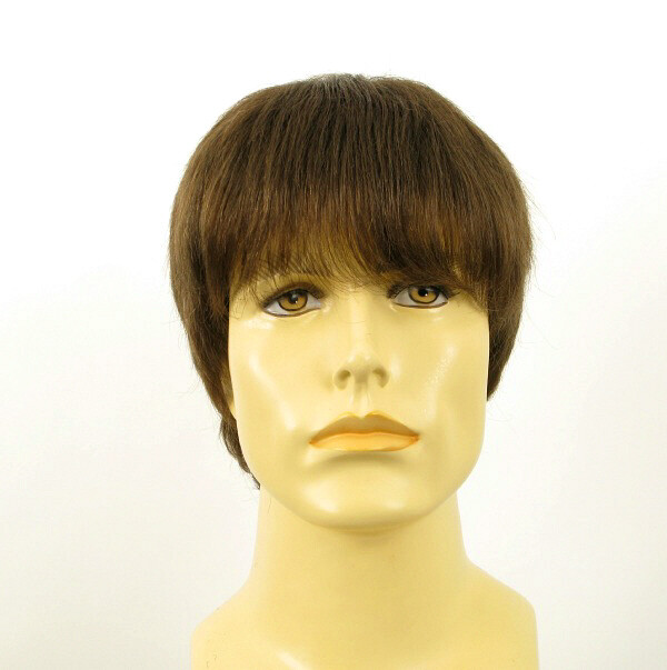 Perruque courte homme cheveux naturels blond foncé Alan 8 indétectable et facile à coiffer