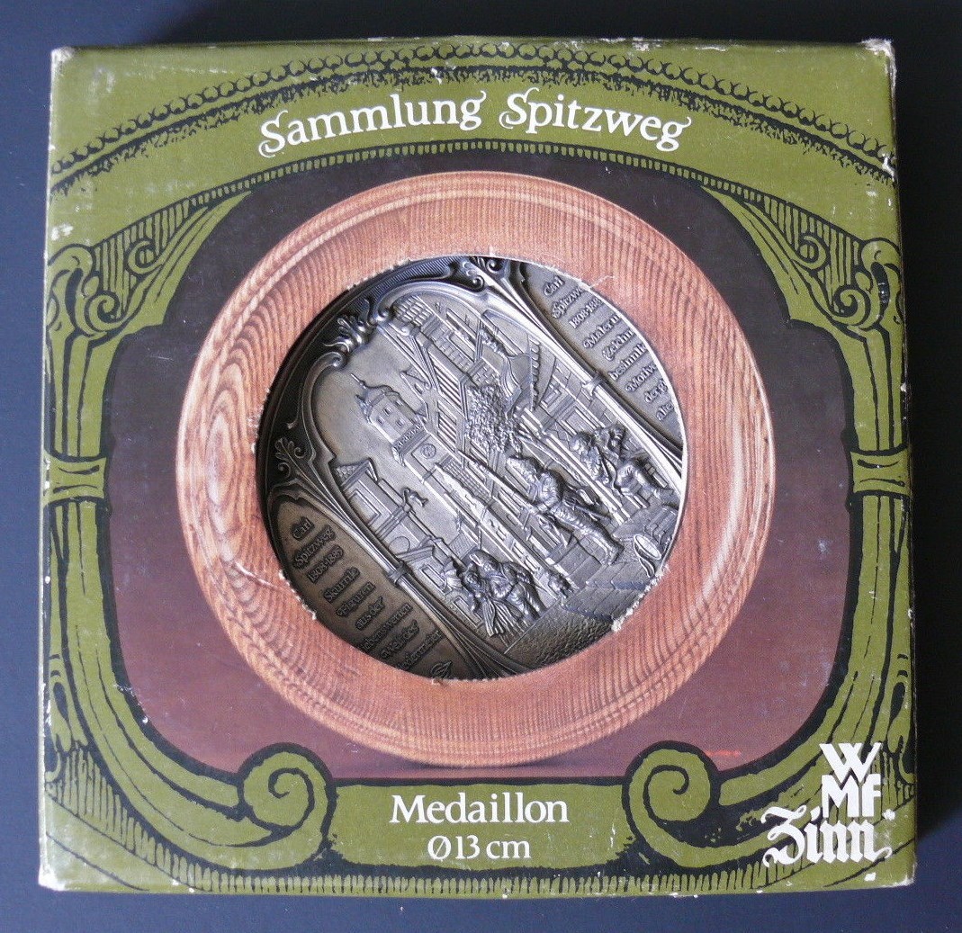 WMF Zinn Pewter Small Medallion Carl Spitzweg 