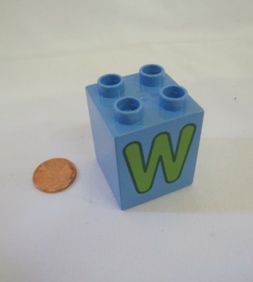 Lego Duplo Alphabet Letter W Replacement 2 X 2 X 2 Block Building Brick Part