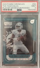 2020 PANINI CHRONICLES PLAYOFF MOMENTUM • TUA TAGOVAILOA • PSA 9 •RC • ROOKIE 
