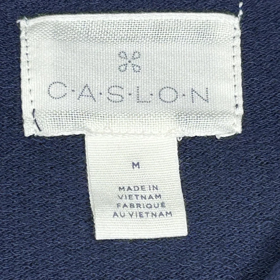 Caslon Sweatshirt Moto Womens Medium Blue Long Sleeve Full Zip Relaxed Fit Soft - Image 4 of 4