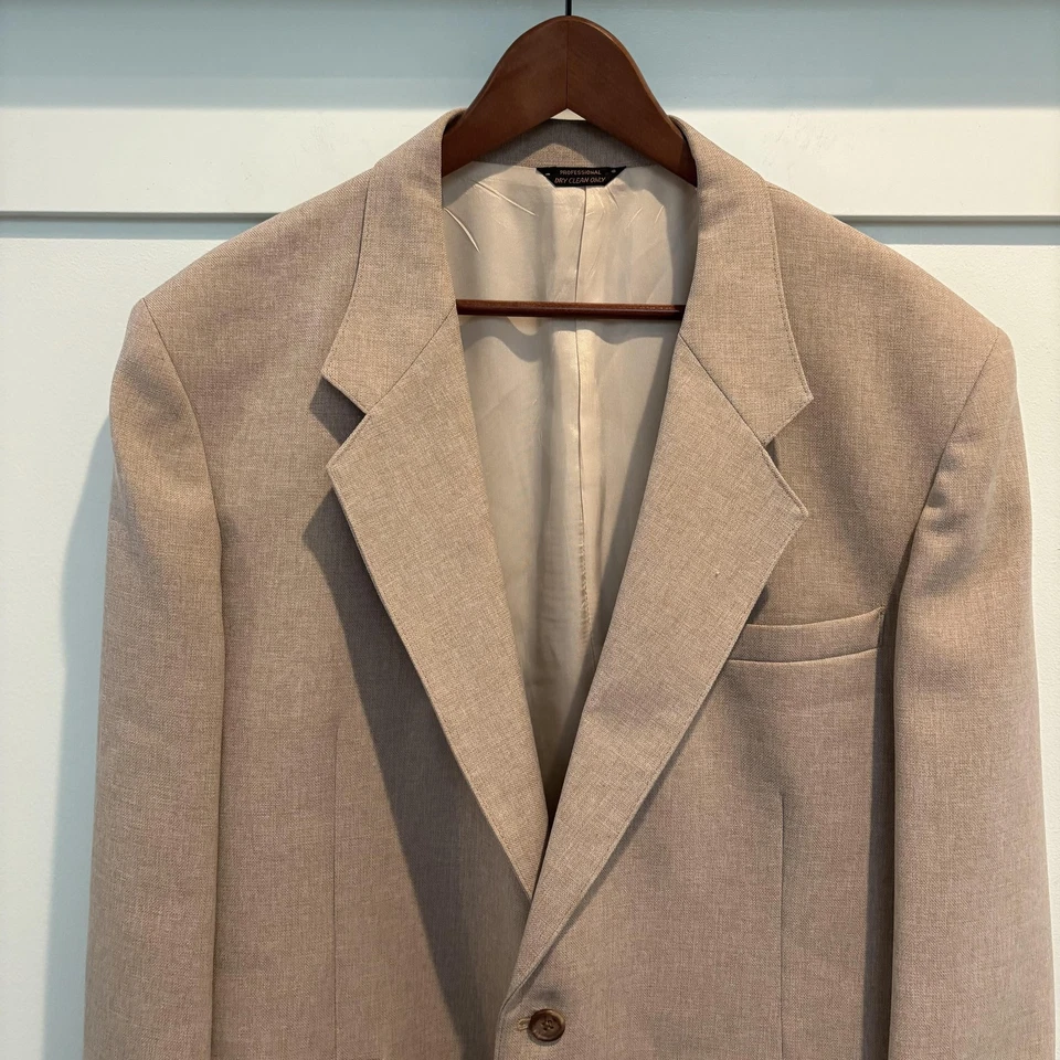 Abrigo deportivo vintage Levi's Blazer para hombre 46R beige traje de acción solapa de 2 botones muesca Foto 3 de 4