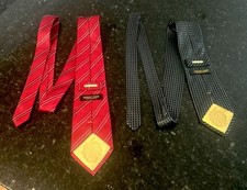Donald J Trump Men's Silk Ties 2 Red with Stripes Black with Checkers 60 inch
