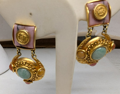 Vintage Natasha Stambouli Jeweled Earrings Signed