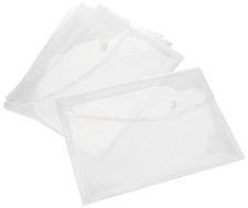 Rapesco 1588 Popper Wallets, A5, Clear Transparent, Pack of 5
