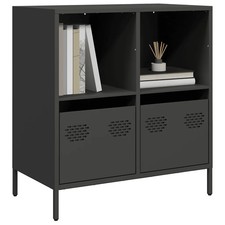 WALPLUS Black steel sideboard storage locker 68x39x73.5 cm industrial unit