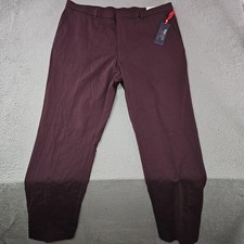 Tommy Hilfiger Pants Mens 40x34 Burgundy TH Flex Tate Stretch Dress TTEAPH1A0151