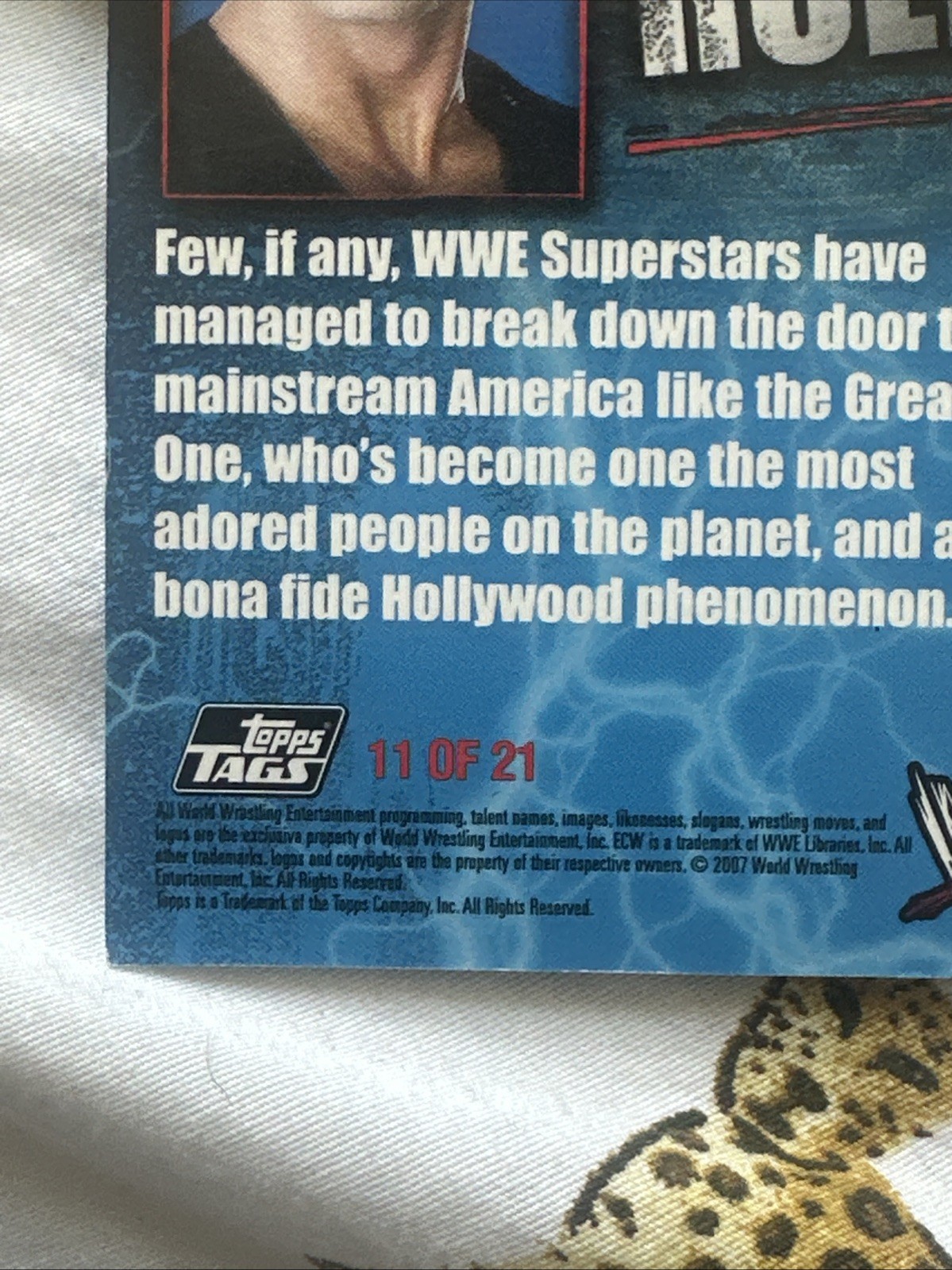 Rare! 2007 Topps WWE UK #11 The Rock Dwayne Johnson Know Your Role Card /21 view 3