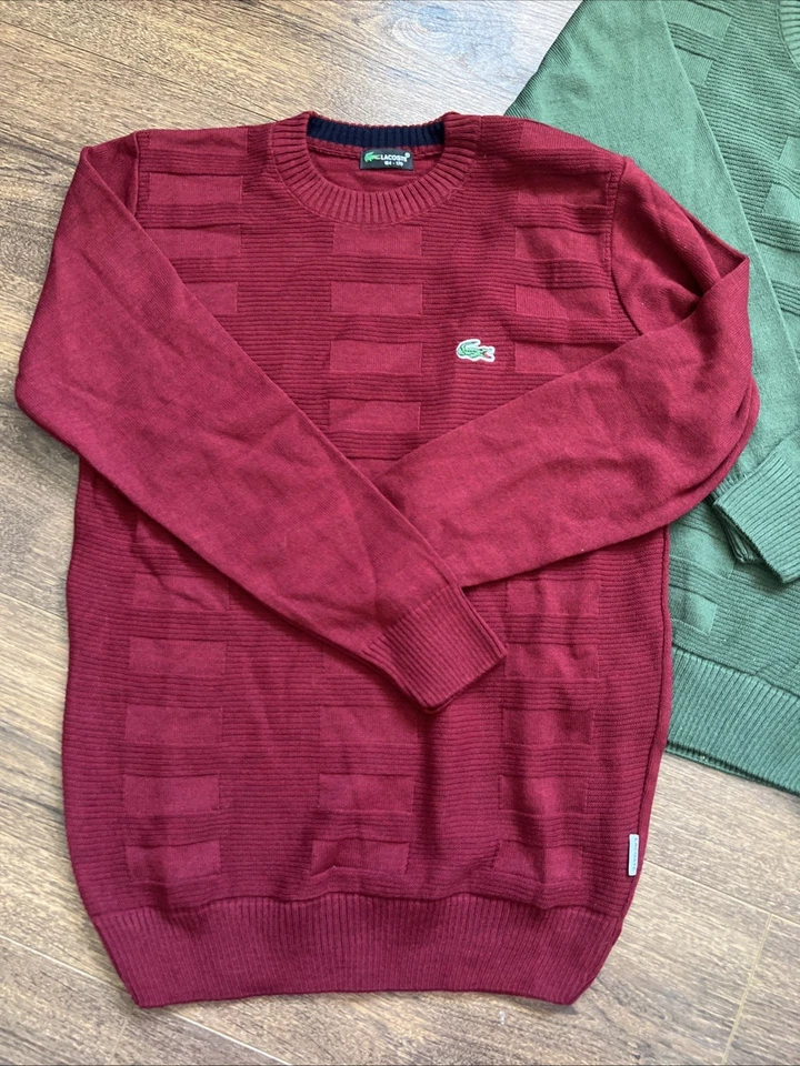 Vintage Lacoste Long Sleeve Shirt Bundle - Red And Green Size 164-170 CM - Image 2 of 4