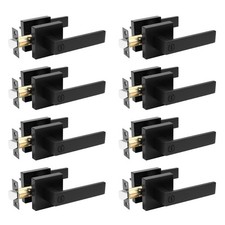 8 Pack Black Bed Bath Door Lever, Square Privacy Lever Door Handles, Keyless ...