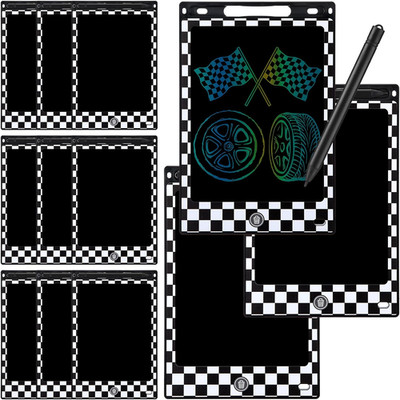 12 Pack Large Race Car Party Favors LCD Writing Tablet for Kids 8.5 Inch Race Ca