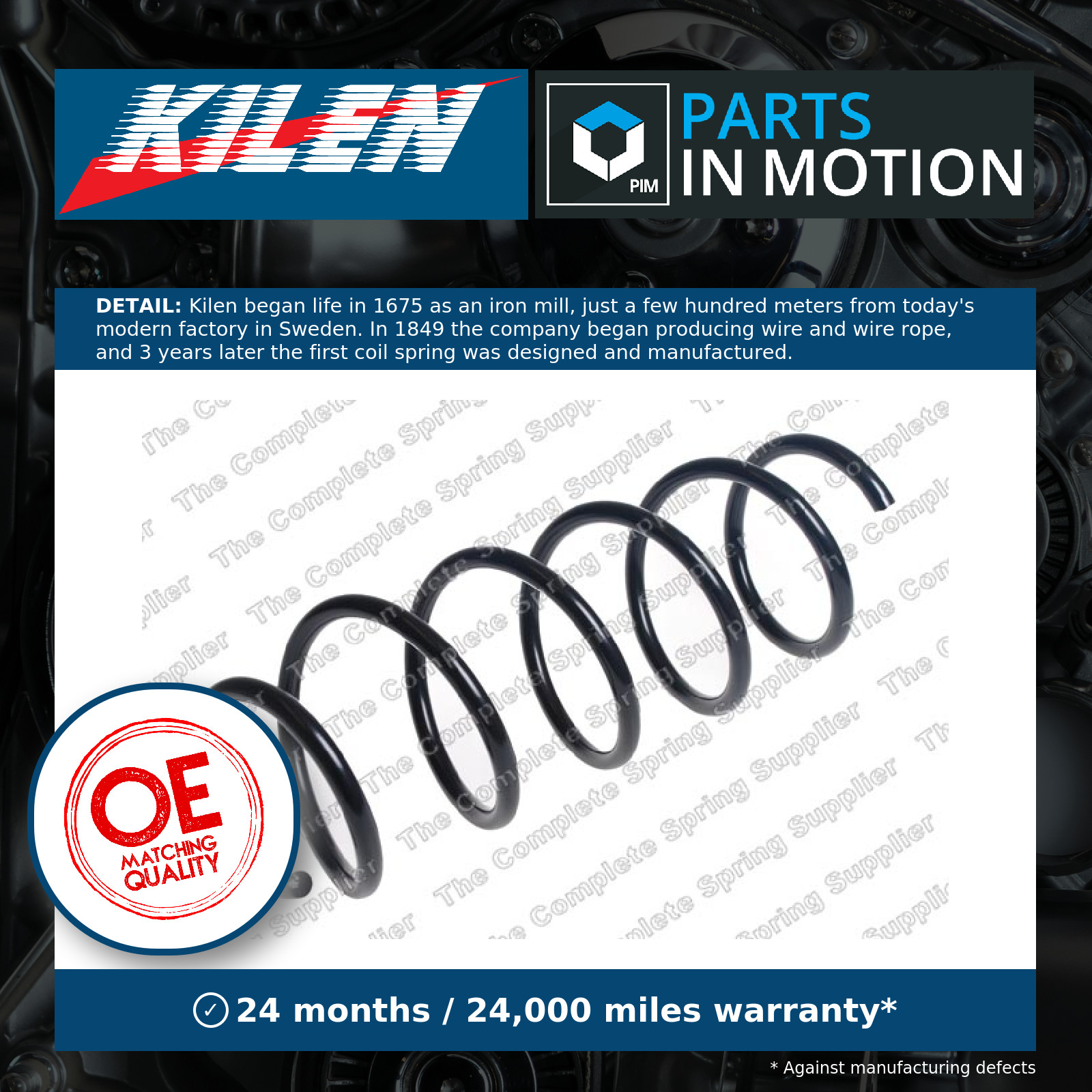 Coil Spring Front 21137 Kilen Suspension 9674832080 500436 Quality Guaranteed